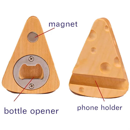 Cheese-Shaped Phone Holder With Bottle Opener