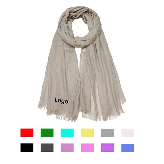 Solid Color Cotton Linen Sunscreen Silk Scarf Shawl