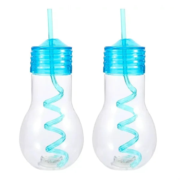 20Oz Clear Led Light Bulb Cup With Straw