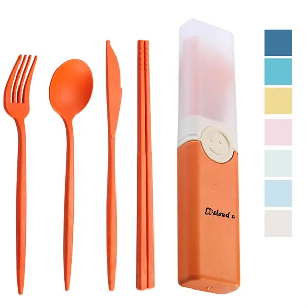 Portable Plastic Cutlery With Case
