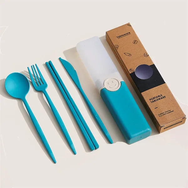 Portable Plastic Cutlery With Case