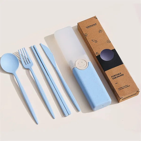 Portable Plastic Cutlery With Case