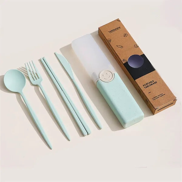 Portable Plastic Cutlery With Case