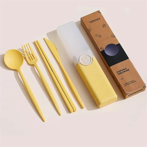 Portable Plastic Cutlery With Case