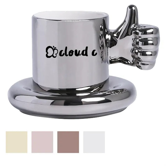 Ceramic Mug With Round Plate