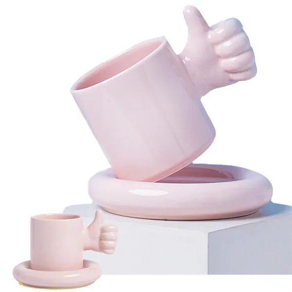 Ceramic Mug With Round Plate