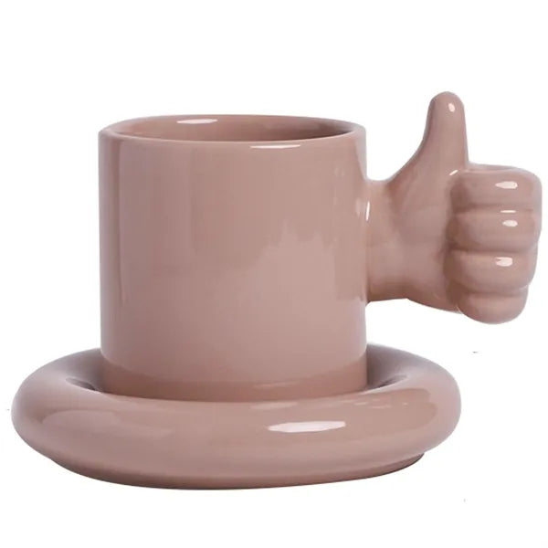 Ceramic Mug With Round Plate