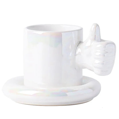 Ceramic Mug With Round Plate