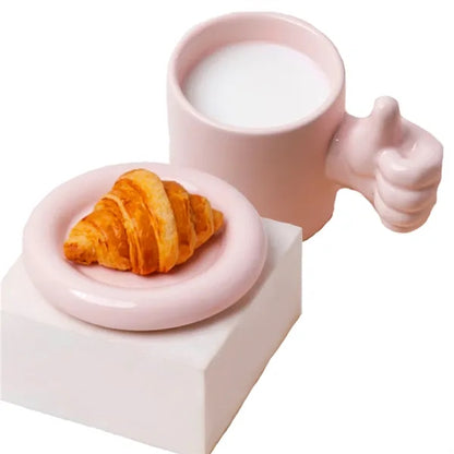 Ceramic Mug With Round Plate