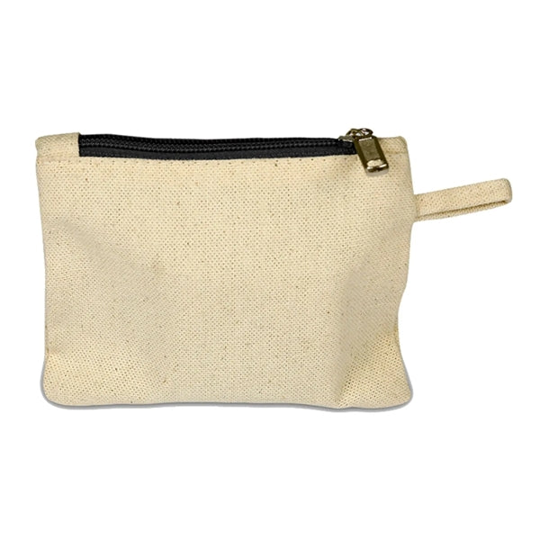 100% Cotton Canvas Card Pouch W/ Color Zipper