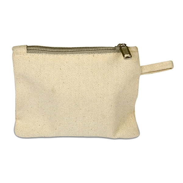 100% Cotton Canvas Card Pouch W/ Color Zipper