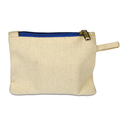 100% Cotton Canvas Card Pouch W/ Color Zipper