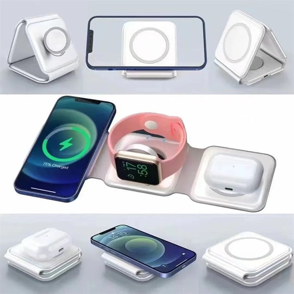 3 in 1 Magnetic Foldable Wireless Charger 15W