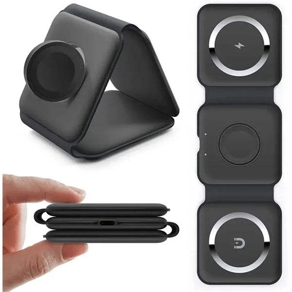 3 in 1 Magnetic Foldable Wireless Charger 15W