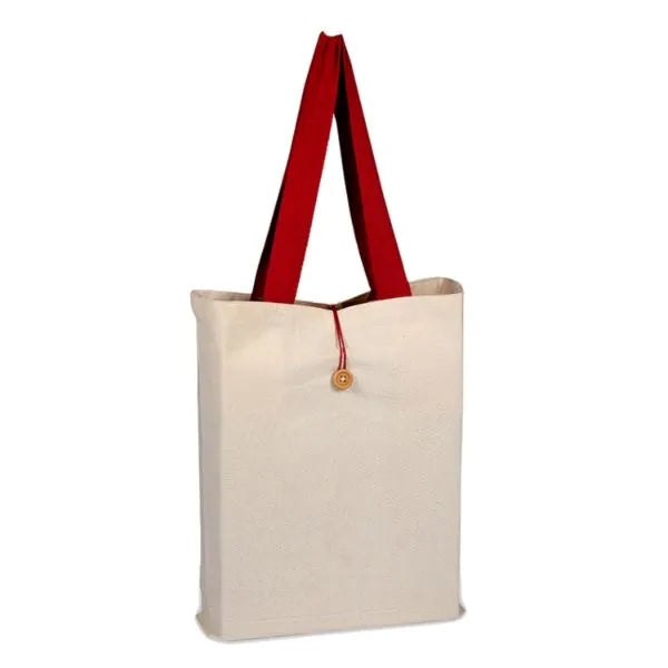 100% Cotton Canvas Qtees Buttonup Tote w/ C Handle
