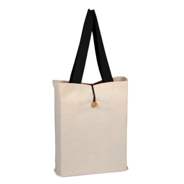 100% Cotton Canvas Qtees Buttonup Tote w/ C Handle