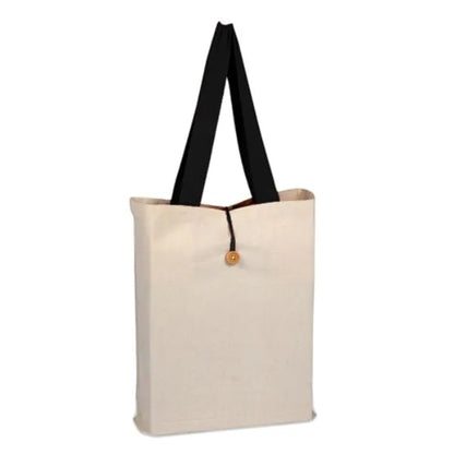 100% Cotton Canvas Qtees Buttonup Tote w/ C Handle