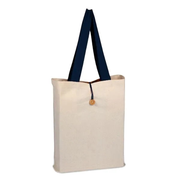 100% Cotton Canvas Qtees Buttonup Tote w/ C Handle
