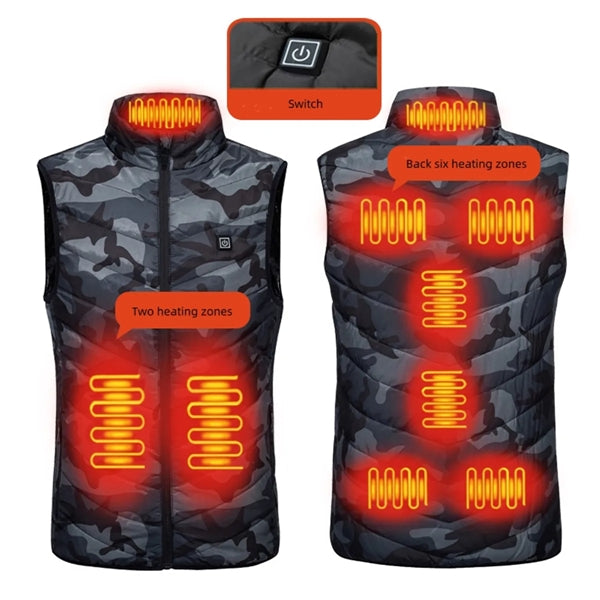 Heated Vest 9 Heating Zones