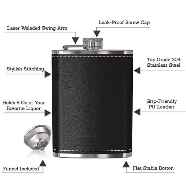 Pocket Hip Flask With Funnel Set