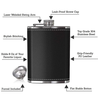 Pocket Hip Flask With Funnel Set