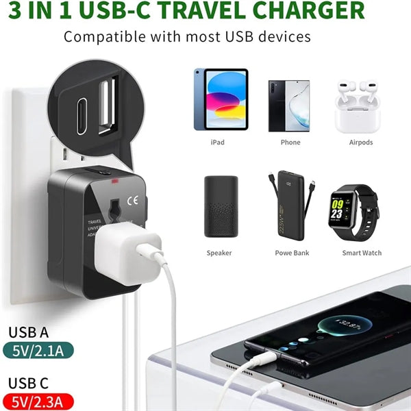 UAB Type C Universal Travel Adapter