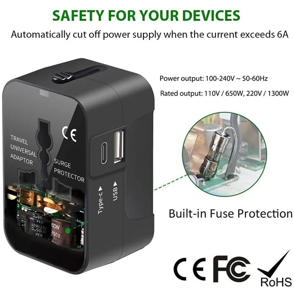 UAB Type C Universal Travel Adapter