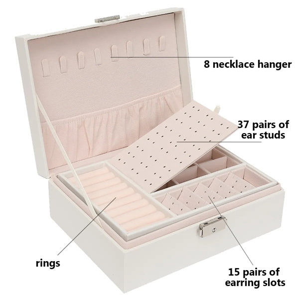 Two-Tier Wooden Jewelry Box