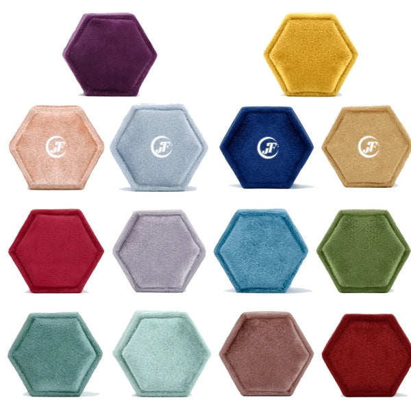 Hexagon Velvet Ring Display Holder