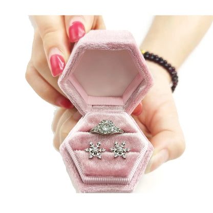 Hexagon Velvet Ring Display Holder