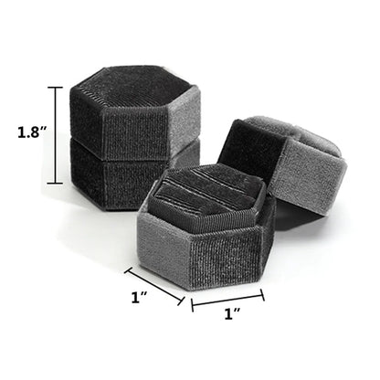 Hexagon Velvet Ring Display Holder