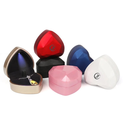 LED Light Heart Shaped Ring Display Holder