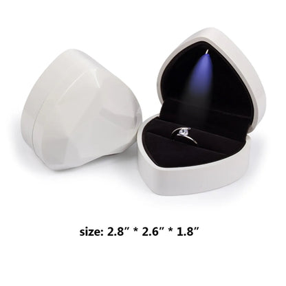 LED Light Heart Shaped Ring Display Holder