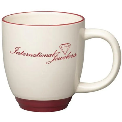 14 oz. Almond w/ Color Lip and Base AccentBistro Mug