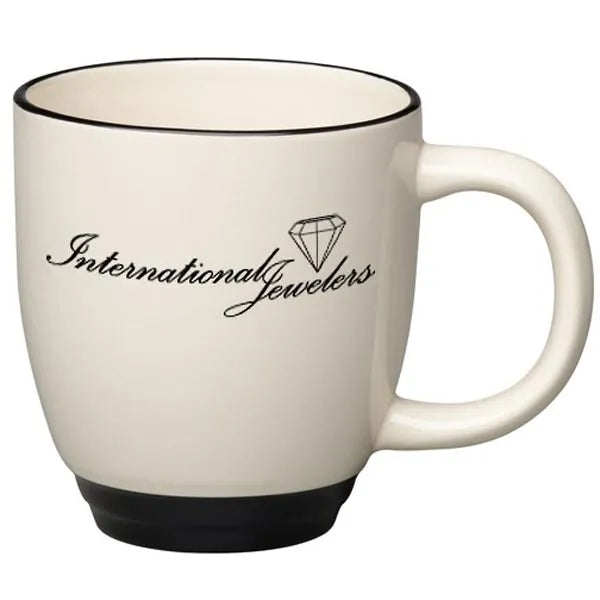 14 oz. Almond w/ Color Lip and Base AccentBistro Mug