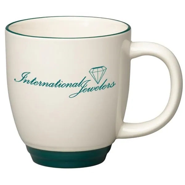 14 oz. Almond w/ Color Lip and Base AccentBistro Mug