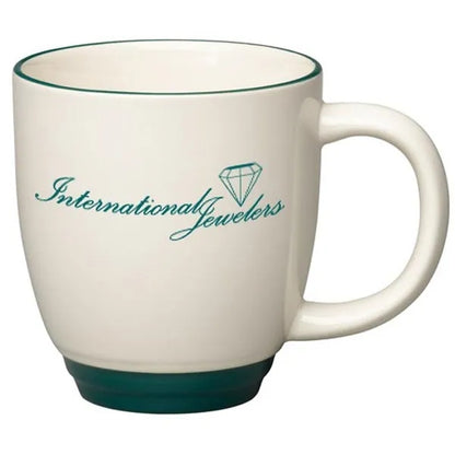 14 oz. Almond w/ Color Lip and Base AccentBistro Mug