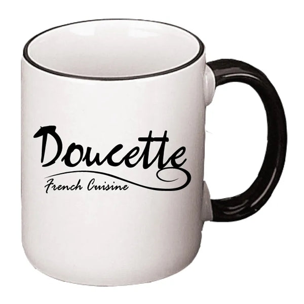 11 oz. White w/Color Rim and C Handle Mug