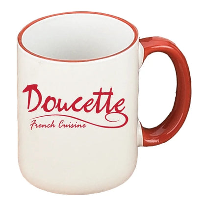 11 oz. White w/Color Rim and C Handle Mug