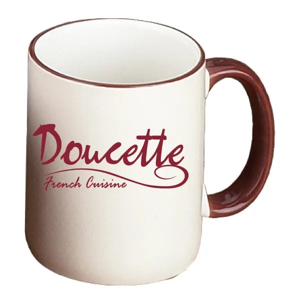 11 oz. White w/Color Rim and C Handle Mug