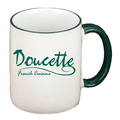11 oz. White w/Color Rim and C Handle Mug