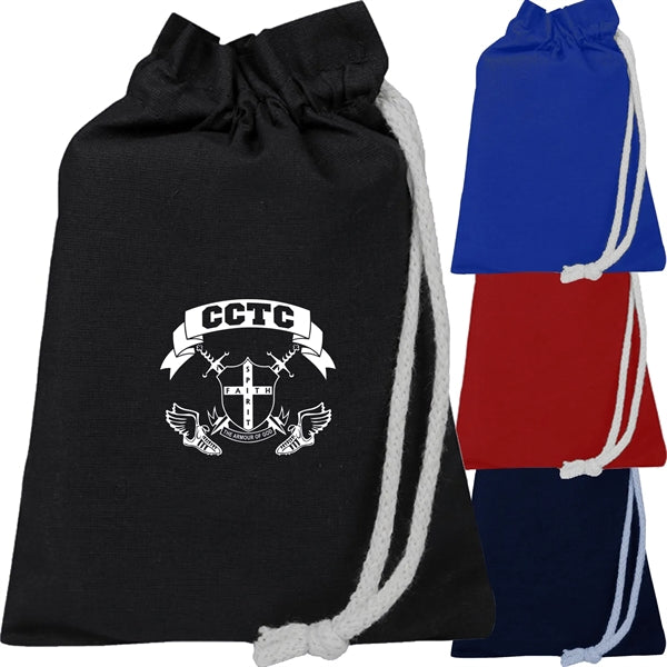 100% Cotton Sheeting Passport Drawstring Bag