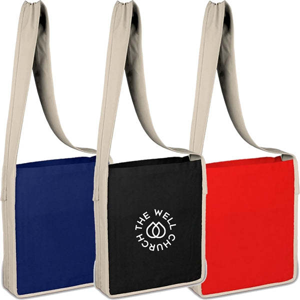 100% Cotton Canvas Colored Sling Bag