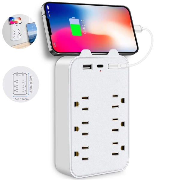 6 Ac Outlet Extender With 2 Usb Ports