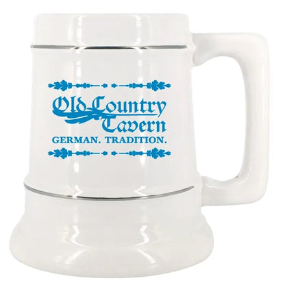 28 oz. Ceramic Stein Mug w/ Gold Bands