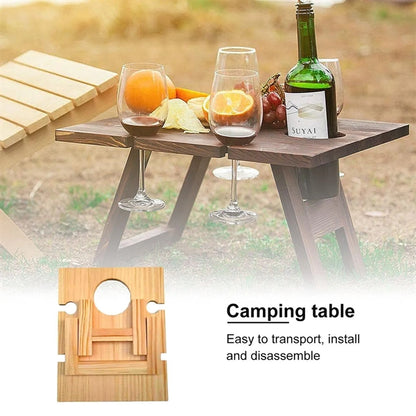 Folding Wine Table Rack