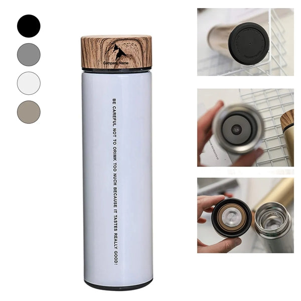 Business Insulated Mug With Wood Grain Lid