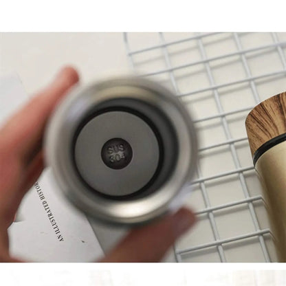 Business Insulated Mug With Wood Grain Lid