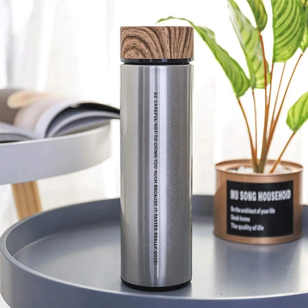 Business Insulated Mug With Wood Grain Lid
