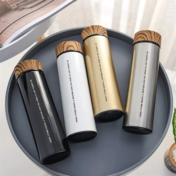 Business Insulated Mug With Wood Grain Lid